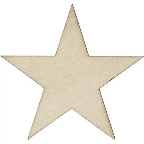 50 Small 1.5 inch Size Wood Stars 1-1/2 inch