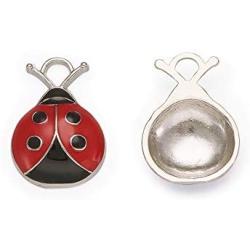 Craftdady 10Pcs Enamel Ladybug Pendants 18.5x12.5mm Metal Flying Insect Animal Charms for Jewelry Making Hole: 2mm