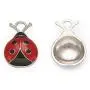 Craftdady 10Pcs Enamel Ladybug Pendants 18.5x12.5mm Metal Flying Insect Animal Charms for Jewelry Making Hole: 2mm