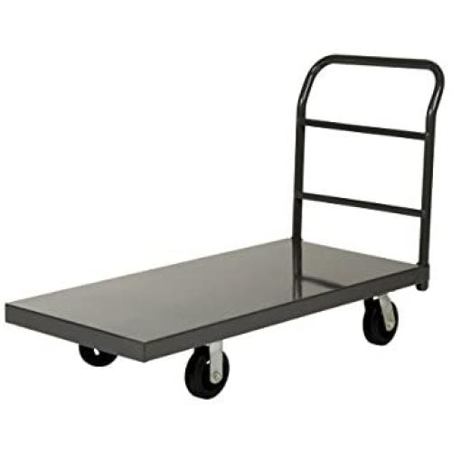 Vestil ECSPT-2448 Steel Platform Truck, 6'' x 2'' Rubber Caster, 2000 lbs Capacity, 48'' Length x 24'' Width x 11.8'' Height Deck