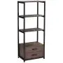 Industrial Bookshelf Bookcase with 2 Drawers, 60'' Etagere Standard Bookshelf Wooden Metal Freestanding Display Shelf for Home and Office, Rustic Brown and Black Industrial Bookshelf Bookcase with 2 Drawers, 60'' Etagere Standard Bookshelf Wooden Metal Freestanding Display Shelf for Home and Office, Rustic Brown and Black