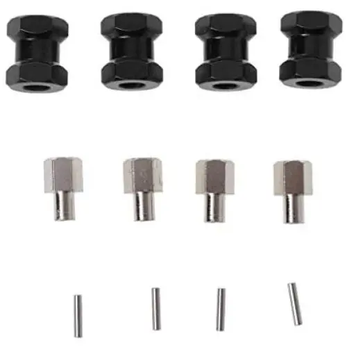 YU-NIYUT 4PCS Wheel Hex Hub M12 12mm Extension Adaptor M15 15mm 4 Longer Combiner Coupler Alloy for 1/10 RC Crawler RC Spare Parts, Modification Fun & RC Lovers Choice
