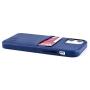 Dockem iPhone 12 Mini Wallet Case: Built-in Metal Plate for Magnetic Mounting & 1 Credit Card Holder (5.4'' Exec M2, Smooth Synthetic Leather, Navy Blue)