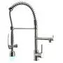 Fapully Commercial Single Handle Pull Down Sprayer Brushed Nickel Kitchen Faucet, Kitchen Sink Faucet with LED Light Fapully Commercial Single Handle Pull Down Sprayer Brushed Nickel Kitchen Faucet, Kitchen Sink Faucet with LED Light