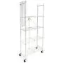 Origami 5-Shelf Slim Pantry Storage Rack with Wheels | Kitchen Pantry Wire Shelving with 4 Wooden Inlays, Freestanding Shelf, No Assembly or Tools Required | 24'' W x 11'' D x 56'' H | White Origami 5-Shelf Slim Pantry Storage Rack with Wheels | Kitchen Pantry Wire Shelving with 4 Wooden Inlays, Freestanding Shelf, No Assembly or Tools Required | 24'' W x 11'' D x 56'' H | White