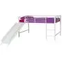 DHP Junior Twin Metal Loft Bed with Slide, Multifunctional Design, White with White Slide DHP Junior Twin Metal Loft Bed with Slide, Multifunctional Design, White with White Slide