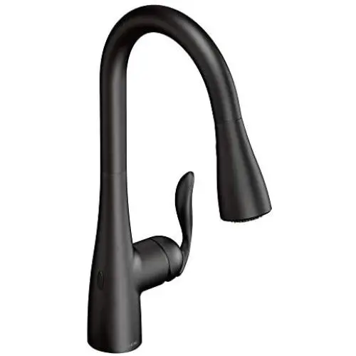 Moen 7594EWBL Arbor Motionsense Wave Sensor Touchless One Handle Pulldown Kitchen Faucet Featuring Power Clean, Matte Black