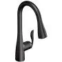 Moen 7594EWBL Arbor Motionsense Wave Sensor Touchless One Handle Pulldown Kitchen Faucet Featuring Power Clean, Matte Black