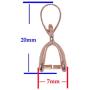 Mandala Crafts Metal Pinch Bail, Pendant Connector, Dangle Charm Clasp Clip for Jewelry Making; 50 PCs Finding Kit (Rose Gold, 7 X 20mm)