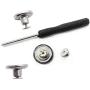 17mm Replacement Jeans Buttons, Metal Buttons with Rivets and Metal Base Tack Buttons Replacement Kit