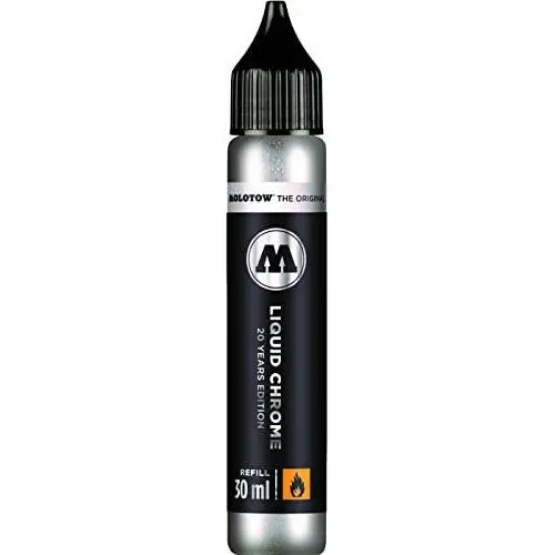 Molotow Liquid Chrome Alcohol-Based Refill, 30ml Bottle, 1 Each Molotow Liquid Chrome Alcohol-Based Refill, 30ml Bottle, 1 Each