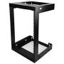 Raising Electronics 15U Wall Mount Open Frame 19 Inch Server Equipment Rack Threaded 15 Inch Depth Black (15U)