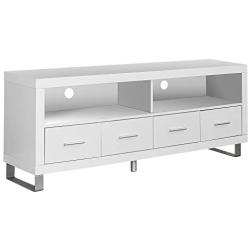 Monarch Specialties , TV Console with 4 Drawers, White, 60''L