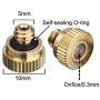 20 Pack Brass Misting Nozzles Tees, Brass Spray Nozzles for Greenhouse Landscaping, Dust Control Mist Nozzle Sprinkler for Outdoor Cooling System 0.012 Orifice (0.3 mm) 10/24 UNC Garden