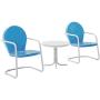 Crosley Furniture Griffith 3-Piece Metal Outdoor Conversation Set with Table and 2 Chairs - Sky Blue