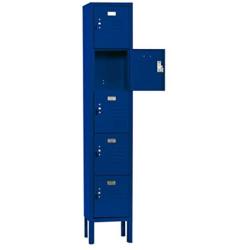 Five Tier Box Locker 12-Inch Wide 5-Feet High 12-Inch Deep Unassembled Metal Locker 5 Doors with Louvers 12W x 12D x 66H Perfect for School, Office, Gym, Garage or Lockers for Employees