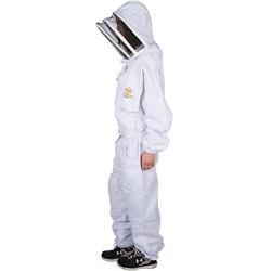 Beekeeping Suit and Bee Family Stickers - XL - YKK Metal Zippers - Men & Women - Total Protection - Self-Supporting Fencing Veil for Beekeepers - Easily Take On & Off - 10 Pockets