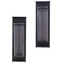 Danya B Metal Pillar Candle Sconces with Glass Inserts - A Wrought Iron Rectangle Wall Accent (Set of 2), Black Danya B Metal Pillar Candle Sconces with Glass Inserts - A Wrought Iron Rectangle Wall Accent (Set of 2), Black