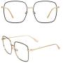 Slocyclub Oversized Blue Light Blocking Glasses for Women Men Non Prescription Metal Square Computer Glasses