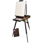 KINGART French Sketchbox Easel W/ Metal Draw Liner, Espresso Finish