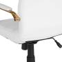 Flash Furniture Mid-Back White LeatherSoft Executive Swivel Office Chair with Gold Frame and Arms