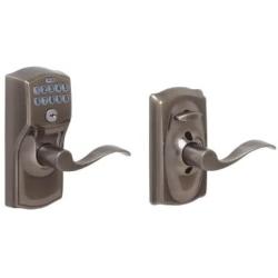 Schlage FE595 CAM 620 Acc Camelot Keypad Entry with Flex-Lock and Accent Levers, Antique Pewter