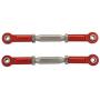 2PCS ZYCST RC Front Rear Metal Adjustable Steering Linkage Servo Link 80-100mm Pull Rod for Traxxas Slash 4x4 5807 Stampede HQ727 1/10 RC Car Upgraded Parts,Red
