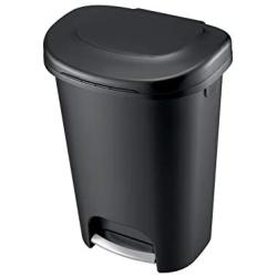 Rubbermaid Step-On Lid Trash Can for Home, Kitchen, and Bathroom Garbage, 13 Gallon, Black