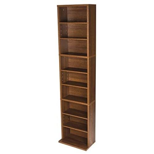 Atlantic Herrin Adjustable Media Cabinet - Holds 261CD, 114DV, 132 Games PN74736249 in Textured Chestnut Atlantic Herrin Adjustable Media Cabinet - Holds 261CD, 114DV, 132 Games PN74736249 in Textured Chestnut