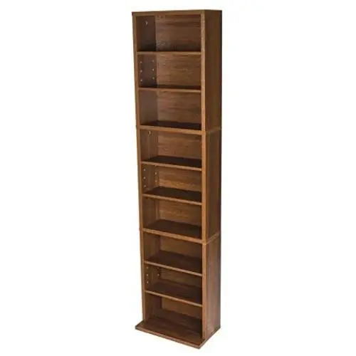 Atlantic Herrin Adjustable Media Cabinet - Holds 261CD, 114DV, 132 Games PN74736249 in Textured Chestnut