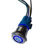 ESUPPORT 12V Car Vehicle Blue LED Light Emergency Hazard Warning Push Button Metal Toggle Switch Socket Plug 19mm