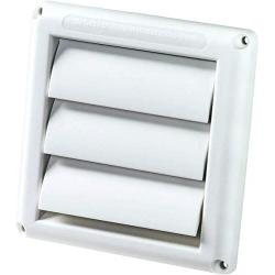 Deflecto Supurr-Vent Louvered Outdoor Dryer Vent Cover, White, 4'' Hood -#1