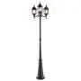 NOMA Outdoor Street Light | Waterproof Outdoor Lamp Post Light with Triple-Head Design for Backyard, Patio, Garden, Walkway or Décor | Black Light Pole with Clear Glass Panels, 3-Headed