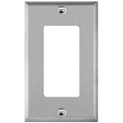 ENERLITES Decorator Switch or Receptacle Outlet Metal Wall Plate, Corrosion Resistant, Size 1-Gang 4.50'' x 2.76'', UL Listed, 7731, 430 Stainless Steel, Silver