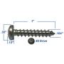 #8 x 1'' Stainless Steel Pan Head Sheet Metal Screws, Full Thread, Phillips Drive, Bright Finish, Self-Tapping, Quantity 100 Pieces by Marine Bolt Supply