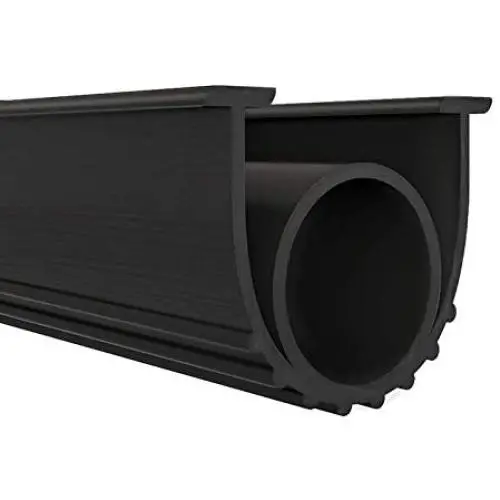 Garage Door Seals Bottom Rubber Weather Stripping Kit Seal Strip Replacement,Universal Weatherproof Threshold Buffering Sealing Rubber 5/16'' T Ends, 3 3/4'' Width (10 Ft, Black)