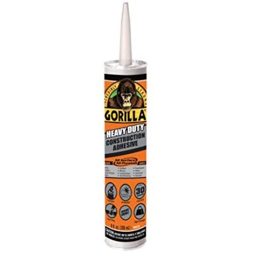 Gorilla Heavy Duty Construction Adhesive, 9 Ounce Cartridge, White, (Pack of 1)
