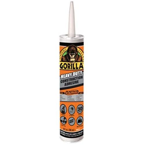 Gorilla Heavy Duty Construction Adhesive, 9 Ounce Cartridge, White, (Pack of 1)