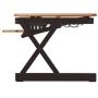 Rocelco 32'' Height Adjustable Standing Desk Converter with Anti Fatigue Mat Bundle - Sit Stand Computer Workstation Riser - Dual Monitor Retractable Keyboard Tray - Teak Wood Grain (R EADRT-MAFM)