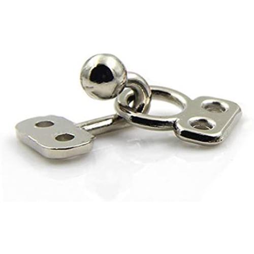 Batino 10 Pairs Hook and Eye Fasteners Metal Buckle Invisible Closure Clasps for Collar Sewing Garment Accessories Silver 18mm