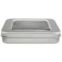 12 Pack Empty Rectangular Metal Storage Organizer Tins with Clear Window Hinged Lids for Candies, Gifts & Treasures (Silver)