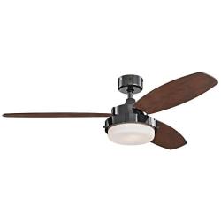 Westinghouse Lighting 7205300 Alloy 52-inch Gun Metal Indoor Ceiling Fan, LED Light Kit with Opal Frosted Glass, 52 Inch