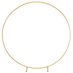 LANGXUN Φ8.5ft (2.6m) Large Size Golden Metal Round Balloon Arch kit Decoration, for Birthday Decoration, Wedding Decoration and Photo Background Decoration