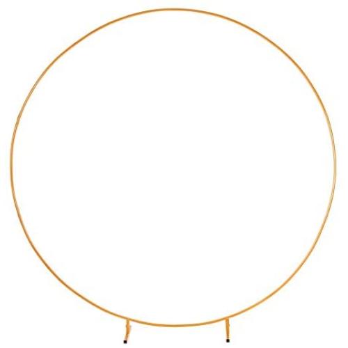 LANGXUN Φ8.5ft (2.6m) Large Size Golden Metal Round Balloon Arch kit Decoration, for Birthday Decoration, Wedding Decoration and Photo Background Decoration