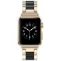 Wearlizer Compatible with Apple Watch Band 38mm 40mm for iWatch SE Womens Stainless Steel Wristbands Champagne Metal, Black Resin Replacement Classic Bracelet Clasp Series 6 5 4 3 2 1 Sport