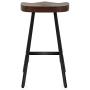Industrial Bar Stool Saddle Seat-26.77 inch Counter Height Kitchen Stool-Metal and Wood Dining Stools-Set of 2,Backless,Stackable,Fully Welded