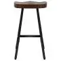 Industrial Bar Stool Saddle Seat-26.77 inch Counter Height Kitchen Stool-Metal and Wood Dining Stools-Set of 2,Backless,Stackable,Fully Welded