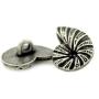 Bezelry 12 Pieces Ammonite Metal Shank Buttons 20mm X 14mm (Antique Silver)