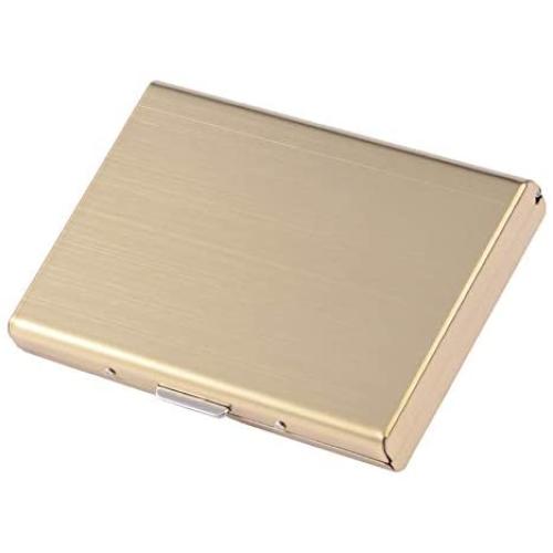 RFID Credit Card Holder for Women and Men, Stainless Steel Credit Card Wallet for Holding Debit Card and ID Card (Gold)