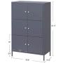 SONGMICS Metal Storage Cabinets with 6 Doors, Multipurpose Storage Locker, 3-Tier Office Cabinets, Max. Load Capacity 33 lb per Tier, Gray UOMC06GB